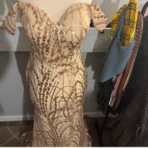 Elegant Sequin Off-Shoulder Dress